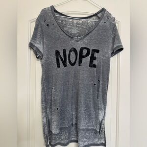 Gray Distressed Graphic Tee